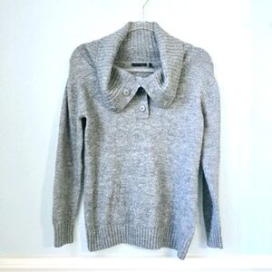 Daisy Fuentes petites gray cowl neck sweater | p medium |  cozy soft warm